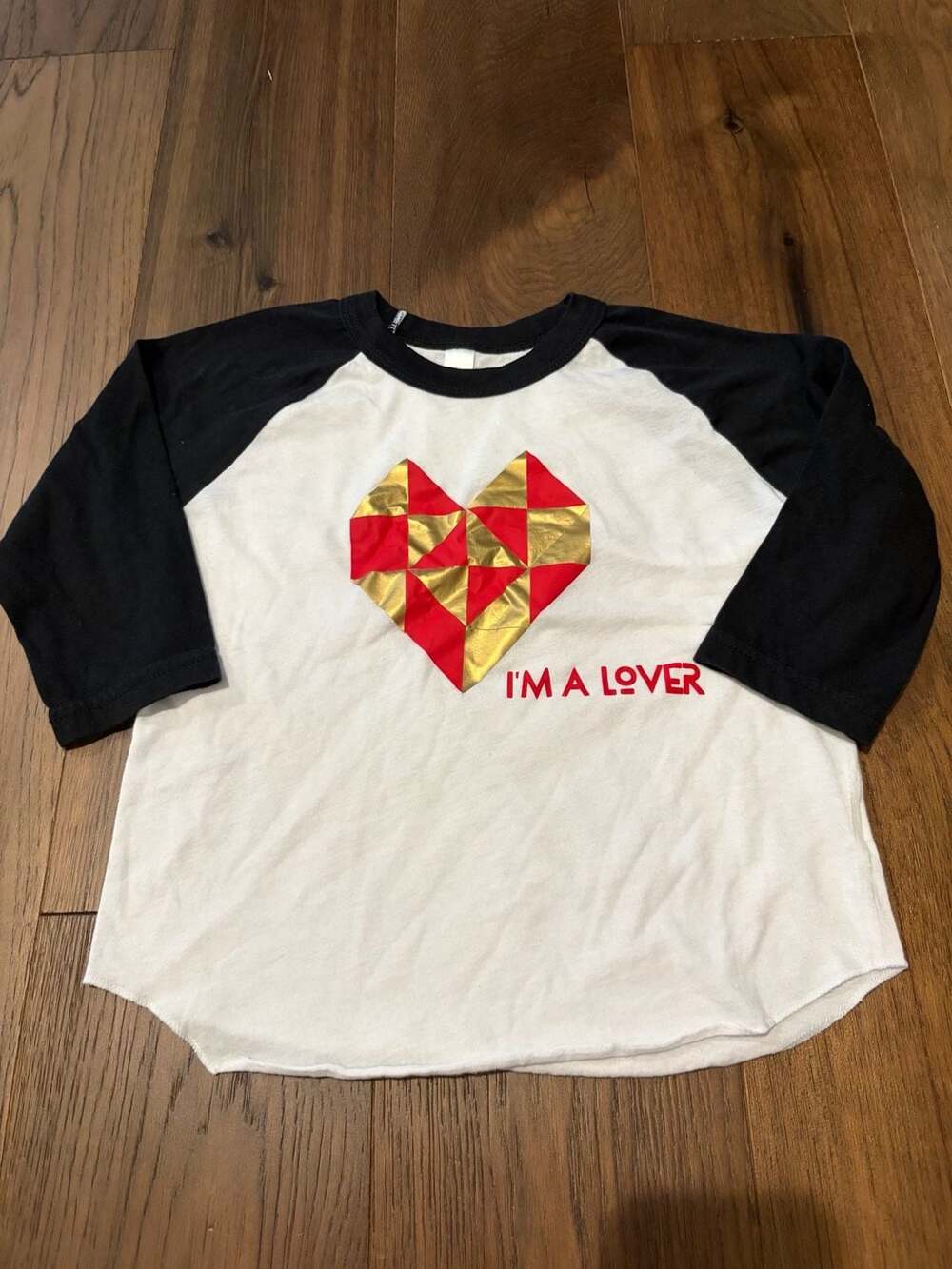 American Apparel Kids I'm A Lover Baseball Tee Size 4
